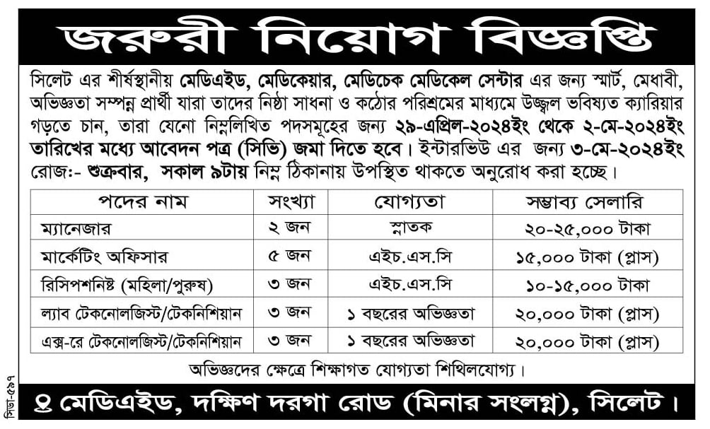 চাকরি দিচ্ছে মেডিএইড