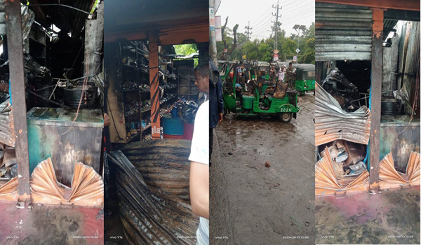 লাক্কাতুরায় অ গ্নিকাণ্ডে দোকান-অটোরিকশা পুড়ে ছাই