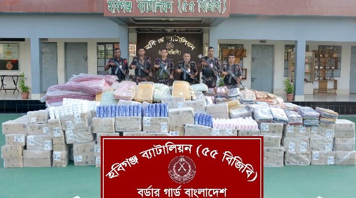 শাড়ি-কসমেটিকসসহ ৩ কোটি টাকা মূল্যের ভারতীয় পণ্য জব্দ