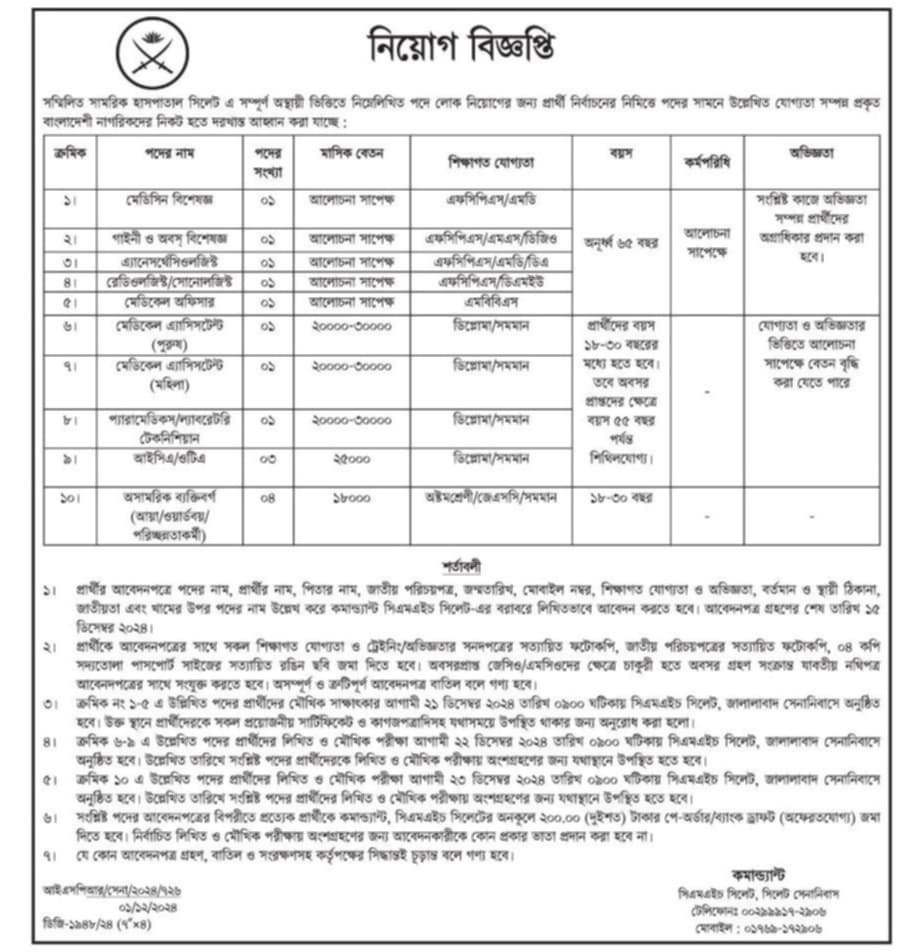 নিয়োগ বিজ্ঞপ্তি
