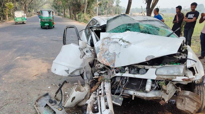 প্রাইভেটকারের নিয়ন্ত্রণ হারিয়ে বাবা-মেয়ে নিহত, মা আহত
