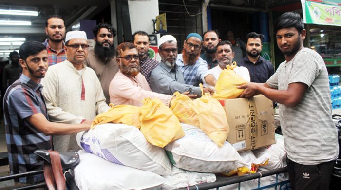 সিলেট মোটরসাইকেল পার্টস মার্চেন্ট এসোসিয়েশনের উদ্যোগে খাদ্যসামগ্রী বিতরণ