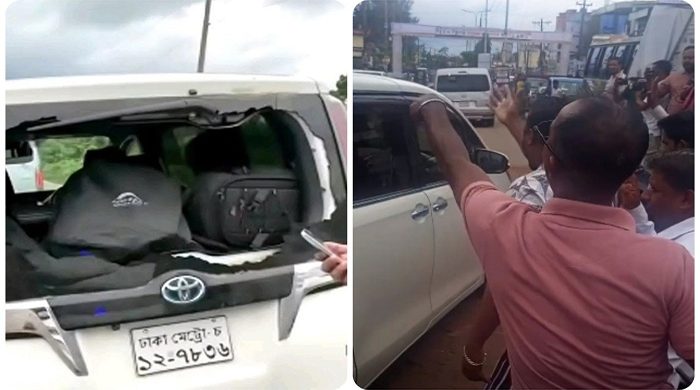 গোলাপগঞ্জে এনসিপি নেতাদের গাড়িতে হামলা, ‘ভুয়া ভুয়া’ স্লোগান