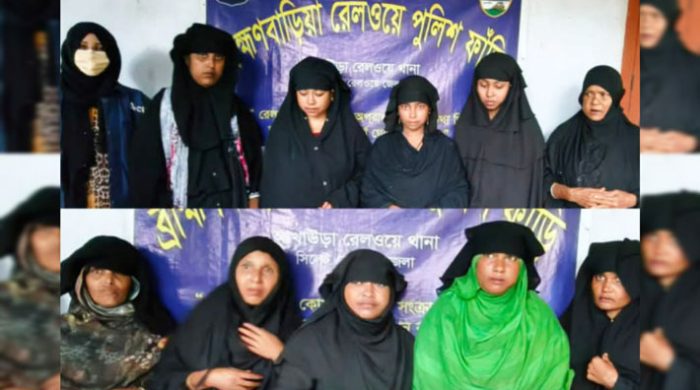 ব্রাহ্মণবাড়িয়া রেলওয়ে স্টেশন থেকে ১১ জন নারী পকেটমার গ্রেপ্তার
