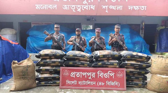 সিলেটে ৪৬ লাখ টাকার চোরাচালানের পণ্য জব্দ